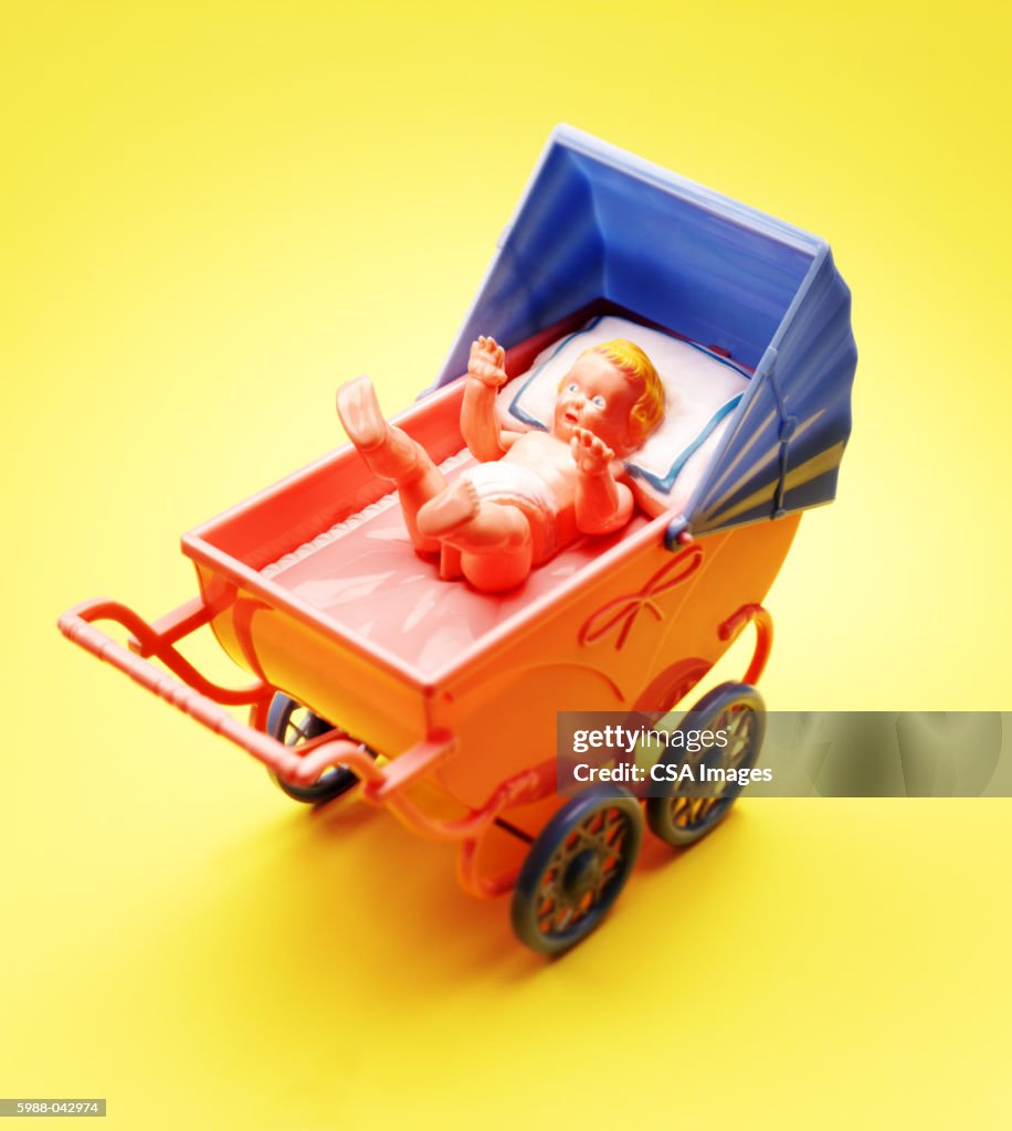 Toy Baby in Baby Buggy