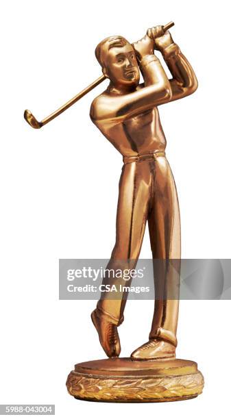 golfer trophy - golf championship stock pictures, royalty-free photos & images