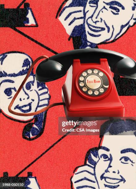 stockillustraties, clipart, cartoons en iconen met toy rotary telephone - rotary phone