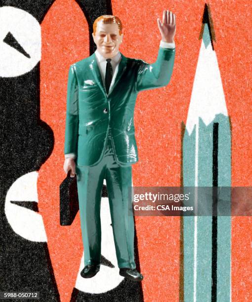 businessman in green suit - figurine stock illustrations