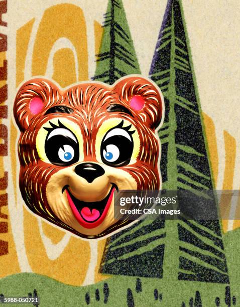 bear mask - disguise stock illustrations