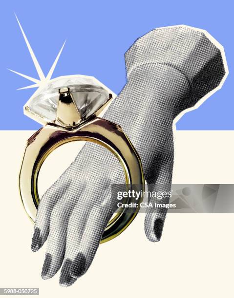 toy hand in wedding ring - finger ring stock illustrations