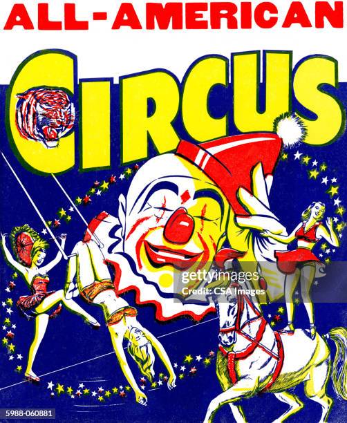 circus poster - trapeze artist stock illustrations