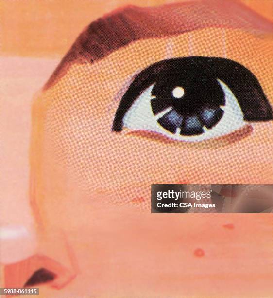 eye and freckles - sommersprosse stock-grafiken, -clipart, -cartoons und -symbole