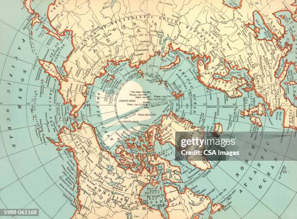 stockillustraties, clipart, cartoons en iconen met world map, north pole - world map north pole