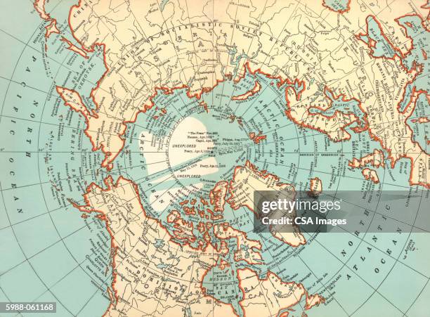 stockillustraties, clipart, cartoons en iconen met world map, north pole - longitude