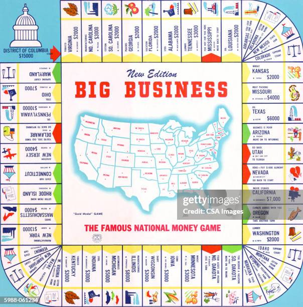 big business" board gam - american culture stock illustrations