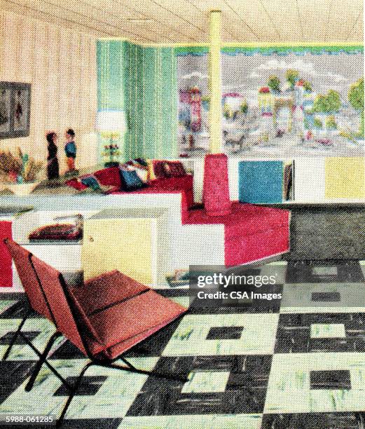 house interior - lounge interior stock illustrations