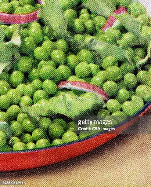 dish of peas - legume family stock illustrations