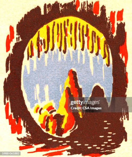 cave, stalactites, stalagmites - cave stock illustrations