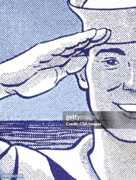 sailor saluting - 船員点のイラスト素材／クリップアート素材／マンガ素材／アイコン素材