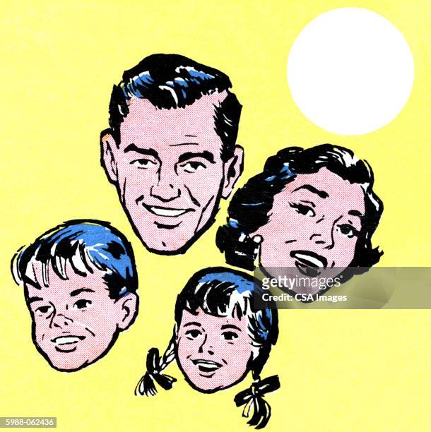 family - portrait yellow stock illustrations