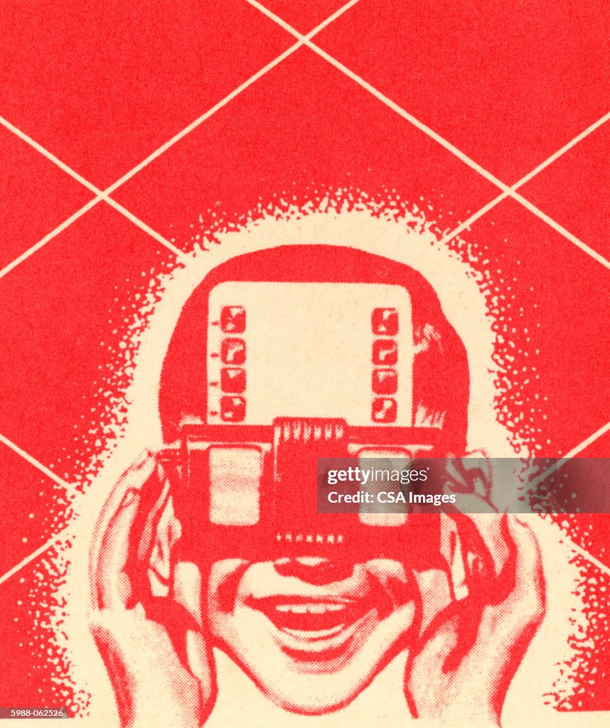 View Master Vector Boy Using Viewmaster Illustration - Getty Images