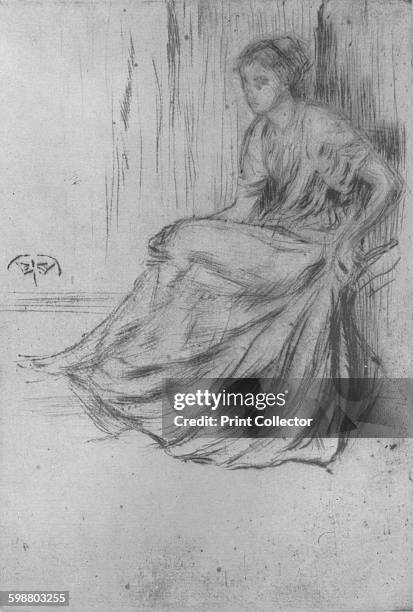 Seated Girl, circa 1869, . From Whistler As I Knew Him, by Mortimer Menpes. [Adam and Charles Black, London, 1904] Artist: James Abbott McNeill...