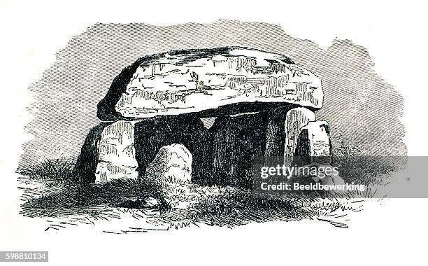 dolmen in the netherlands - drenthe stock illustrations