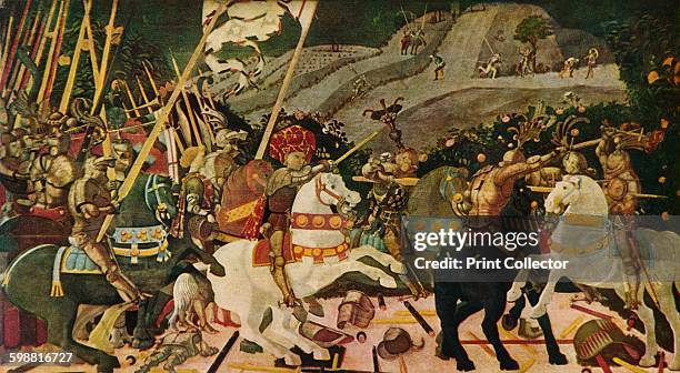 The Battle of San Romano, circa 1438, . Painting held at The National Gallery, London. From The National Gallery, Vol. One [T. C. & E. C. Jack,...