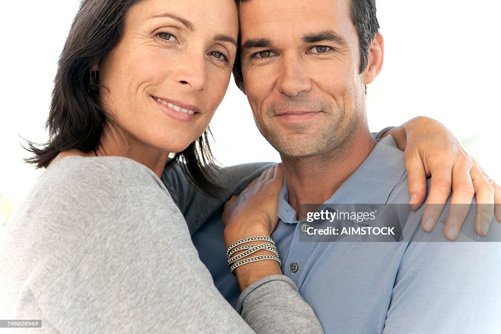 Portrait of a mature couple hugging