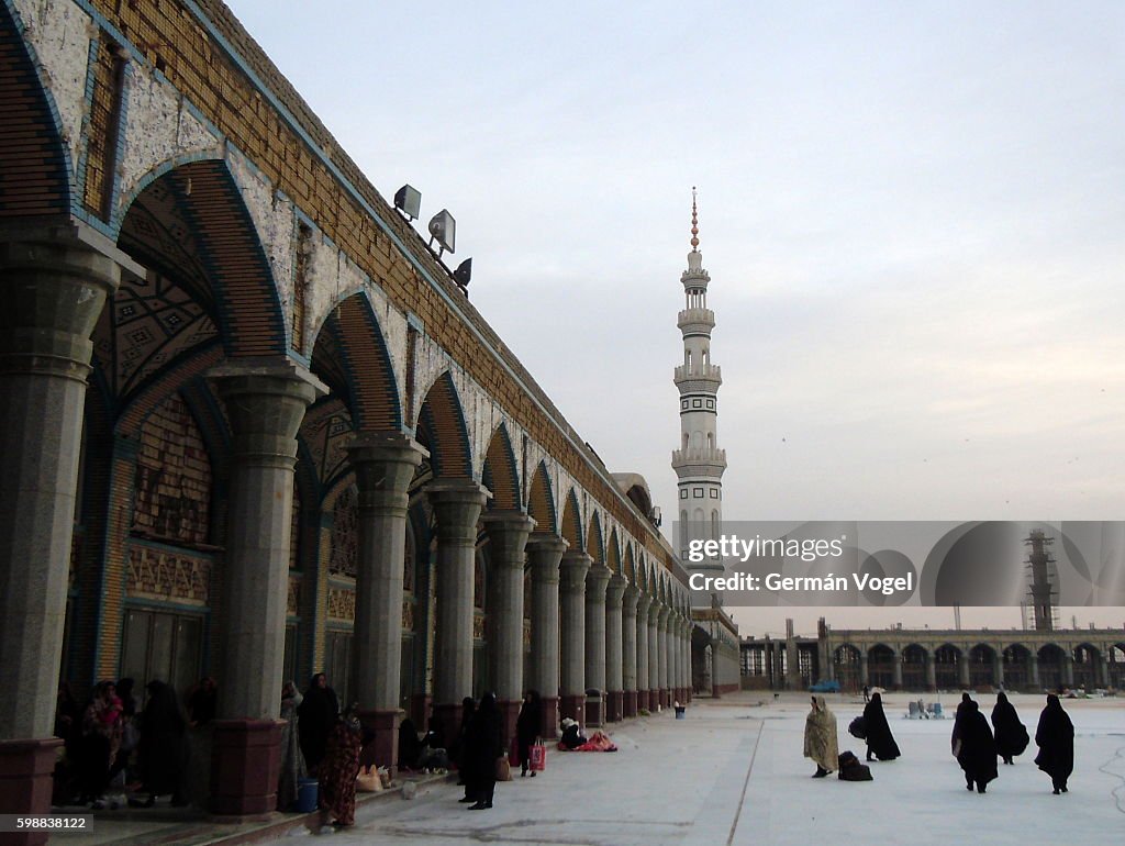 Pilgrims at Jamkaran mosque courtyard of Qom, Iran