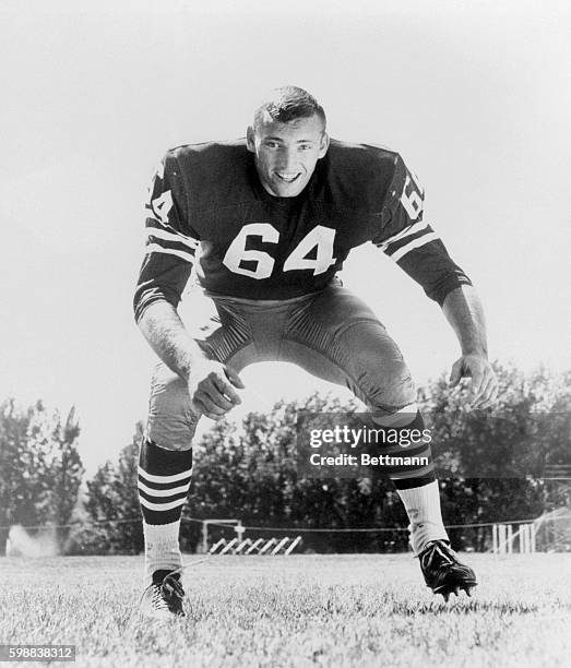 Dave Wilcox, San Francisco 49ers linebacker, getting ready for a play.