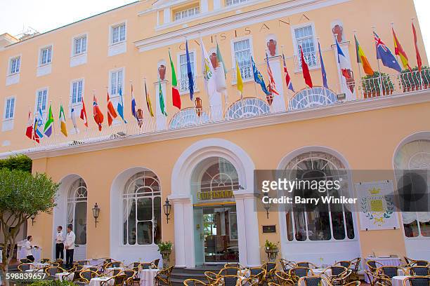 colorful facade of grand hotel quisisana, capri - 1860s men stock pictures, royalty-free photos & images