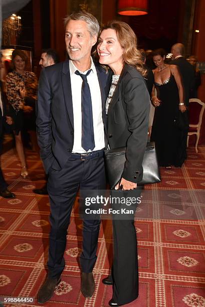 Antoine de Caunes and Daphne Roulier attend the Dinner Party - 42nd Deauville American Film Festival Opening Ceremony at the CID on September 2, 2016...