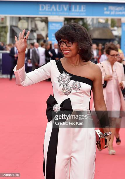 TV presenter Audrey Pulvar from the Kiehl's Jury attends the 'Infiltrator' Deauville Premiere as part of 42nd Deauville American Film Festival...