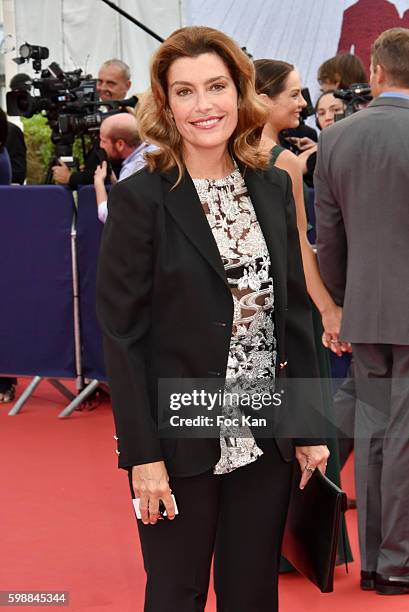 Presenter Daphne Roulier attends the 'Infiltrator' Deauville Premiere as part of 42nd Deauville American Film Festival Opening Ceremony at the CID on...