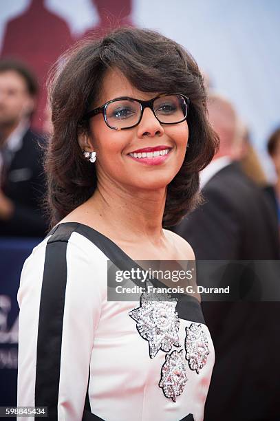 Audrey Pulvar arrives at the opening ceremony of the 42nd Deauville American Film Festival on September 2, 2016 in Deauville, France.