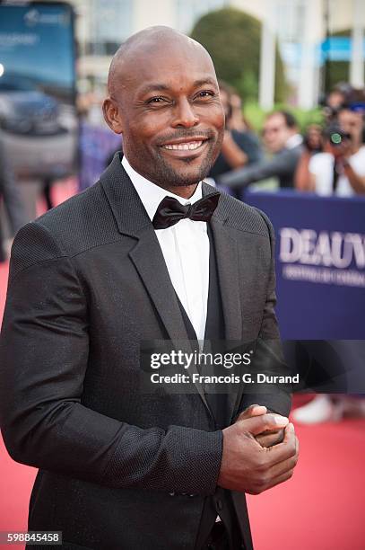 Jimmy Jean-Louis arrives at the opening ceremony of the 42nd Deauville American Film Festival on September 2, 2016 in Deauville, France.