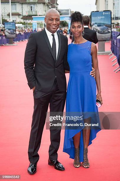 Harry Roselmack and Chrislaine Roselmack arrive at the opening ceremony of the 42nd Deauville American Film Festival on September 2, 2016 in...