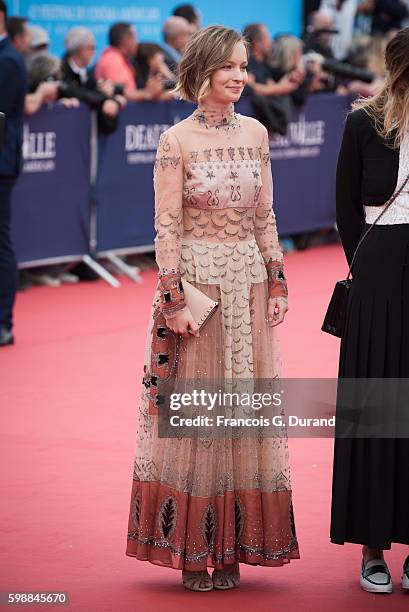 Diane Rouxel arrives at the opening ceremony of the 42nd Deauville American Film Festival on September 2, 2016 in Deauville, France.