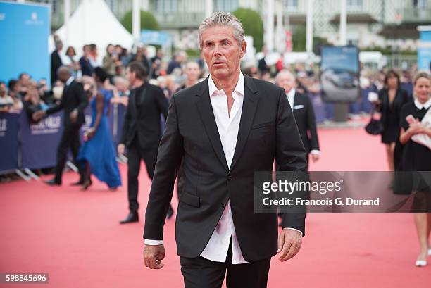 Dominique Desseigne arrives at the opening ceremony of the 42nd Deauville American Film Festival on September 2, 2016 in Deauville, France.