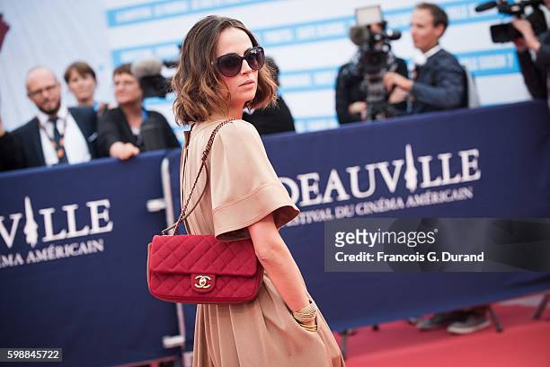 Anne Berest arrives at the opening ceremony of the 42nd Deauville American Film Festival on September 2, 2016 in Deauville, France.