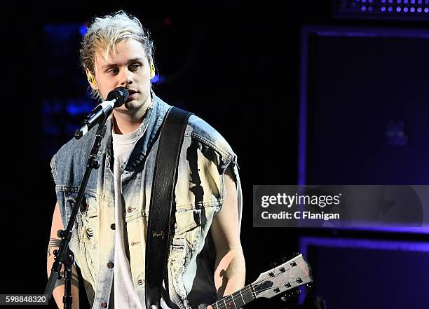 Musician Michael Clifford of 5 Seconds of Summer performs at Shoreline Amphitheatre on September 2, 2016 in Mountain View, California.