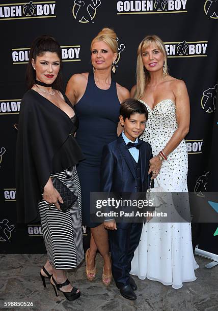 Actors Luzelba Mansour, Sissi Fleitas, Pablo Vidal and Sandra Vidal attend the anniversary celebration of "Boxeo Estelar" at Belasco Theatre on...