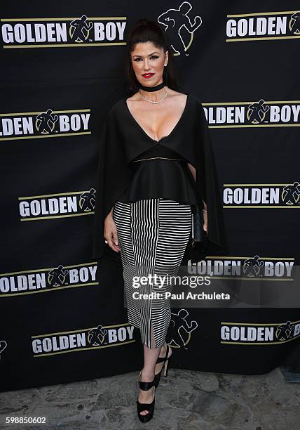 Actress Luzelba Mansour attends the anniversary celebration of "Boxeo Estelar" at Belasco Theatre on September 2, 2016 in Los Angeles, California.