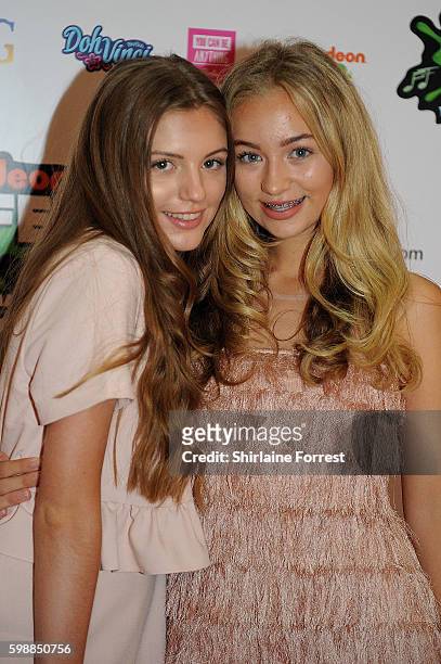Grace Foley and Grace Shadrack arrive during the first UK Nickelodeon SLIMEFEST at the Empress Ballroom on September 3, 2016 in Blackpool, England.