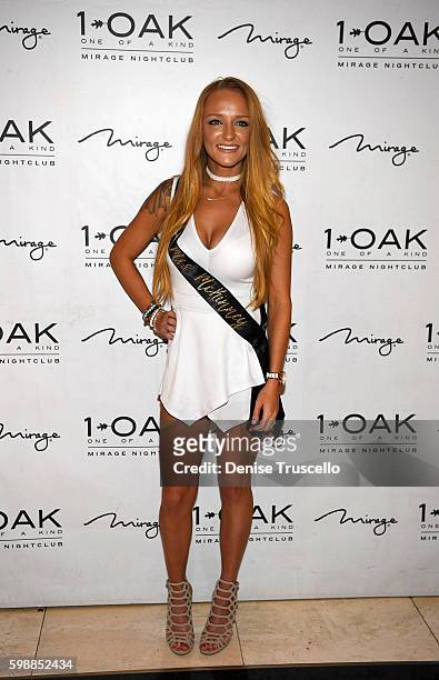 Teen Moms OG star Maci Bookout arrives at her bachelorette party at 1 OAK Las Vegas in the Mirage Hotel and Casino September 2, 2016 in Las Vegas,...