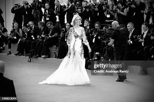 Eva Herzigova attends the premiere of 'Nocturnal Animals' during the 73rd Venice Film Festival at Sala Grande on September 2, 2016 in Venice, Italy.