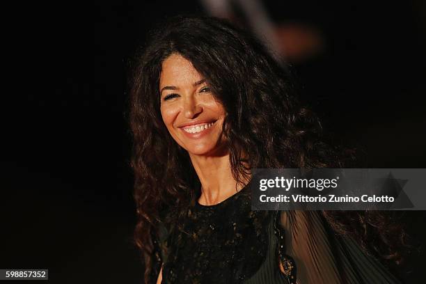 Afef Jnifen attends the premiere of 'Franca: Chaos And Creation' during the 73rd Venice Film Festival at Sala Giardino on September 2, 2016 in...