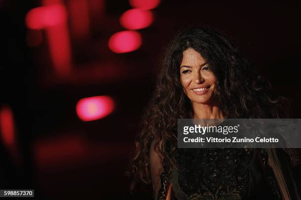 Afef Jnifen attends the premiere of 'Franca: Chaos And Creation' during the 73rd Venice Film Festival at Sala Giardino on September 2, 2016 in...