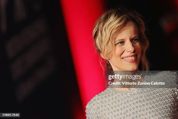 Sonia Bergamasco attends the premiere of 'Franca: Chaos And Creation' during the 73rd Venice Film Festival at Sala Giardino on September 2, 2016 in...