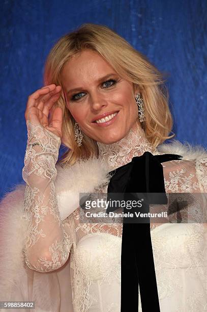 Eva Herzigova attends the premiere of 'Franca: Chaos And Creation' during the 73rd Venice Film Festival at Sala Giardino on September 2, 2016 in...