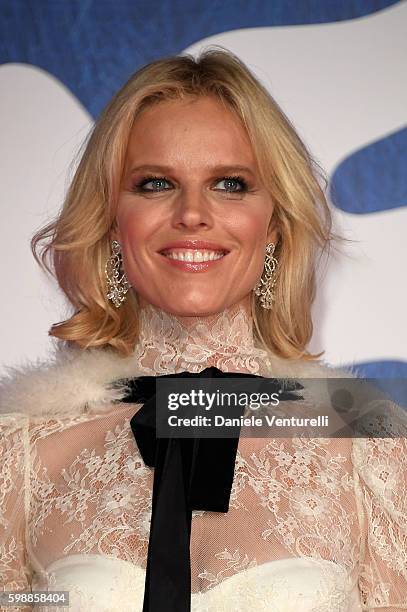 Eva Herzigova attends the premiere of 'Franca: Chaos And Creation' during the 73rd Venice Film Festival at Sala Giardino on September 2, 2016 in...