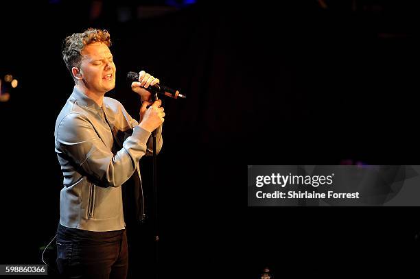 Conor Maynard performs on stage during the first UK Nickelodeon SLIMEFEST at the Empress Ballroom on September 3, 2016 in Blackpool, England.