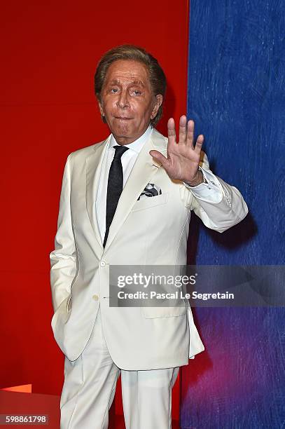 Valentino attends the premiere of 'Franca: Chaos And Creation' during the 73rd Venice Film Festival at Sala Giardino on September 2, 2016 in Venice,...