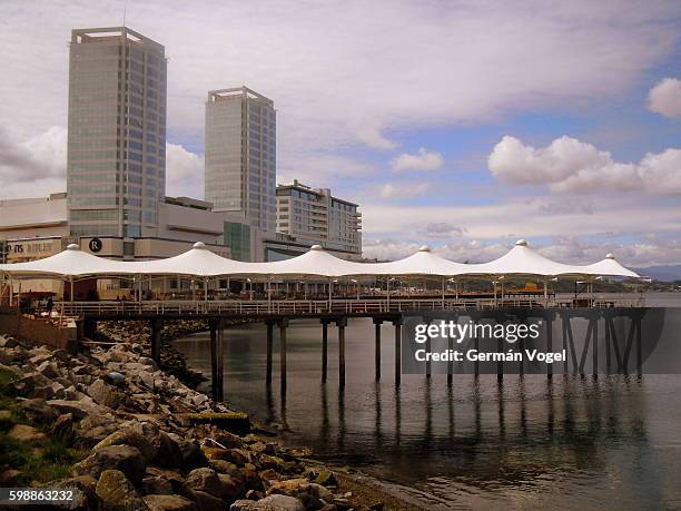 puerto montt seaside skyline - chile - puerto montt stock pictures, royalty-free photos & images