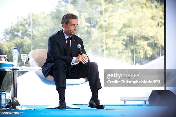 Former French President and candidate for the Primary Election of the Right wing Les Republicains to the 2017 Presidential Election, Nicolas Sarkozy...