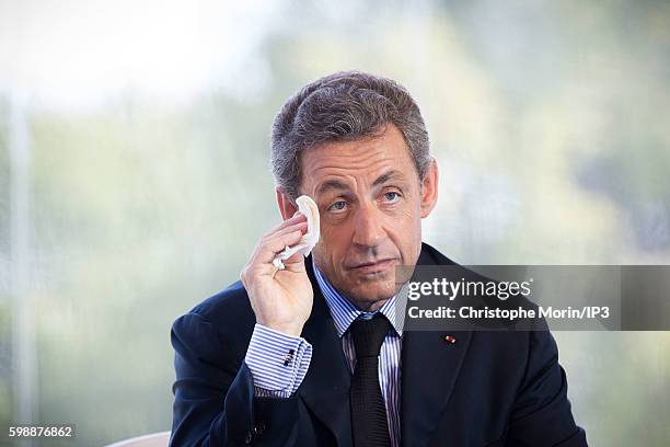 Former French President and candidate for the Primary Election of the Right wing Les Republicains to the 2017 Presidential Election, Nicolas Sarkozy...