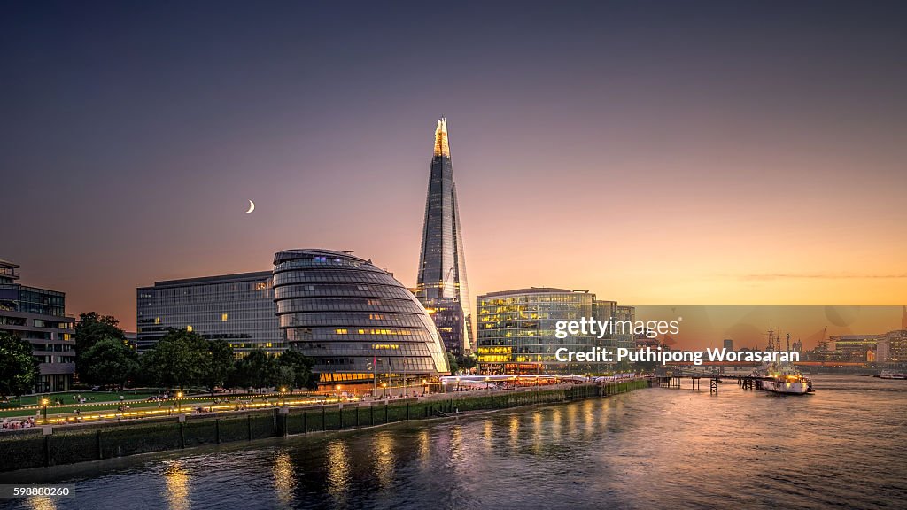 London City Hall at Twilight